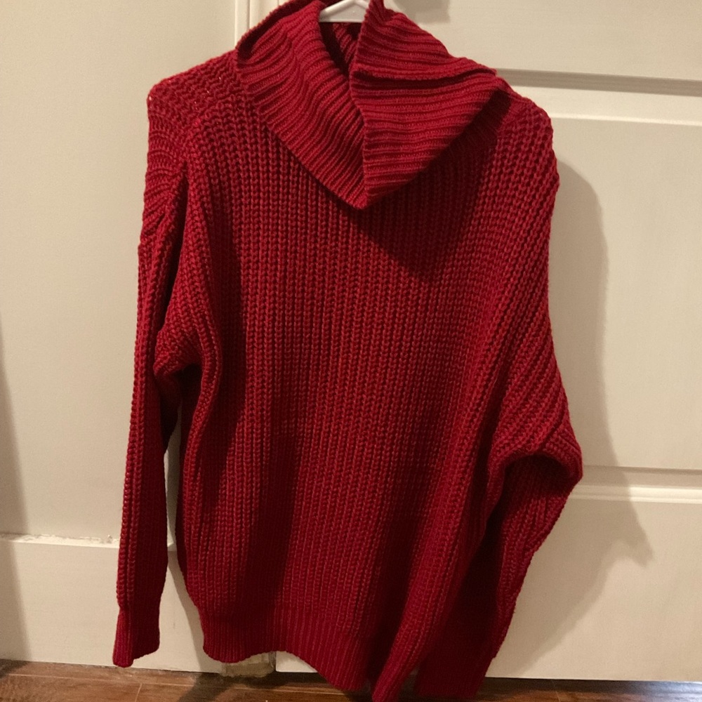 Boutique Red Turtleneck Sweater S/M
